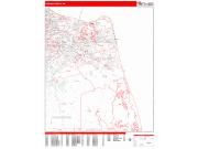 Virginia Beach Wall Map Zip Code Red Line Style 2023
